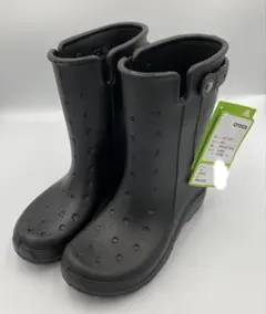 【新品未使用】crocs 黒 レインブーツ M4/W6