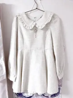 evelyn ラメツイードロンパース