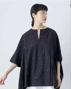 美品】かぐれ ドットワイドシャツ フリーサイズ kagure ブラック