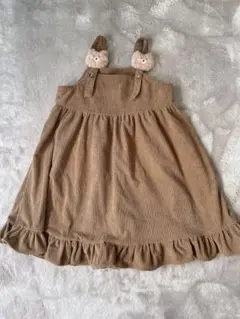 くまちゃん　コーデュロイ　ジャンパースカート