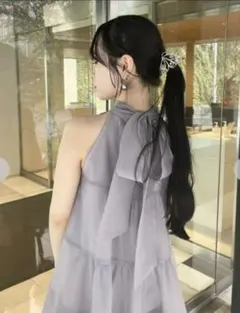 Lily brown アメスリティアードブラウス グレー
