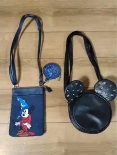 ミッキーマウス ショルダーバッグとポーチセット