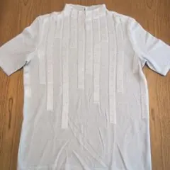 ワールド　半袖ニット　ハイネック　グレー　BLANCE