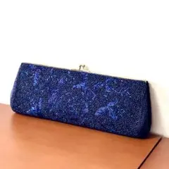 ★ビーズ刺繍★クラッチバッグ★ネイビー★結婚式★パーティー★和装★美品★