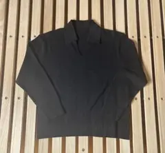UNIQLO　ユニクロ　ウォッシャブルニットリブポロセーター　ブラック　黒　XL