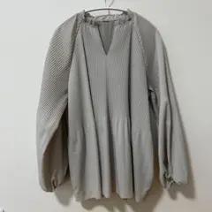 プリーツデザインカフタンブラウス プルオーバー