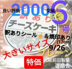 ☀⑪最安値No.1❤チーズケーキ ６号１個 焼印＆訳ありシール付 大阪前田製菓のサムネイル