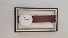 Daniel Wellington アナログ時計 ホワイト/ブラウン