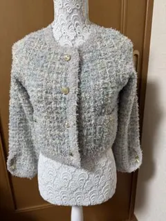 SNIDEL スナイデル　ラメツイードニットカーデ