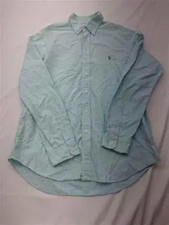 ▲ラルフローレンコットンシャツ 水色 メンズ Lサイズ