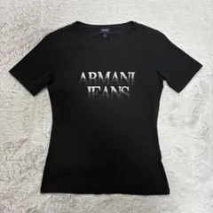 Armani jeans Tシャツ　ロゴ　ブラック　ラグジュアリー　モードのサムネイル