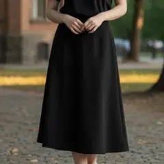 美品 エスピエ ESPIE フレアスカート L 黒 ロング おしゃれ