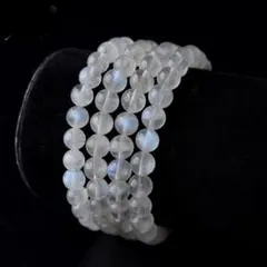 高品質 天然 ブルームーンストーンブレスレット 9-10mm 1巻