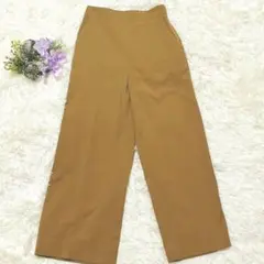 イネド 美シルエット ワイドパンツ ハイウェストキャメル Sサイズ