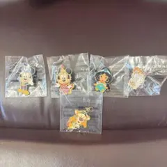 ディズニー　ピンバッジ4こ　チャーム1こ