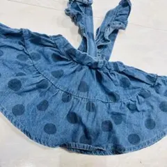 デニム ドット柄 フリルスカート　ブリーズ　70センチ