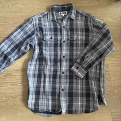 A BATHING APE checkered shirt grey S