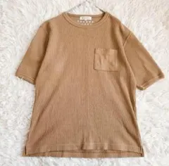 ザショップティーケー Tシャツ ワッフル ベージュ M ポケット 半袖 シンプル
