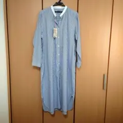 『無印良品』スタンドカラーシャツワンピ