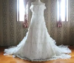 525ジルスチュアート高級ウエディングドレス11号Lサイズスレンダーライン