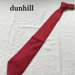 ダンヒル ネクタイ 赤 ロゴ ドット 高級感 上品 絹100%【n3459】