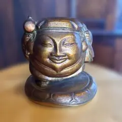 大黒天 白銅製　高さ約14.3cm 古玩 置物 大黒様 仏教美術 金属工芸 大黒天 白銅製 高さ約14.3cm 古玩 置物 大黒様 仏教美術 金属