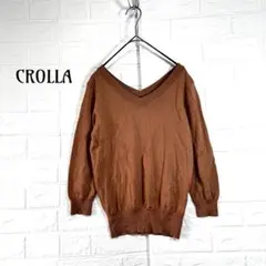 クローラ CROLLA Vネックニット プルオーバー 7～9分袖 バックボタン
