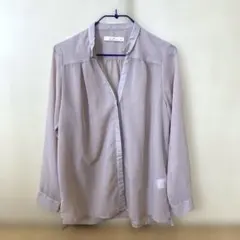 GLOBAL WORK くすみピンク　シアーシャツ Mサイズ