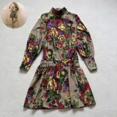 希少 theDallas　ワンピース　花柄　長袖　レトロデザイン　フミエタナカ