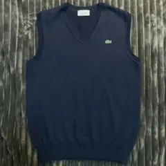 極美品　Lacoste ネイビー Vネック ニットベスト　ニット