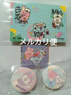 くら寿司✖BT21 　缶バッジ２個セット　ステッカー1枚　　シール1枚