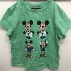 A947 ディズニー　ミッキーマウス　グーフィ　Tシャツ　半袖　グリーン　140