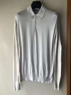 JOHN SMEDLEY コットン 30G ニットポロ 長袖 ベージュ XS