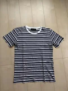 nano universe ボーダーTシャツ ネイビー S
