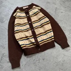 【MCGREGOR】マックレガー（M）ボーダー 総柄 ニット カーディガン