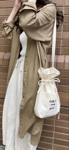 【KOBE LETTUCE】ベージュ シャツワンピース 長袖