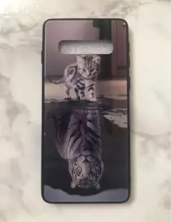 GalaxyS10 虎猫　可愛いねこちゃん♪薄型背面9Hガラスケースのサムネイル