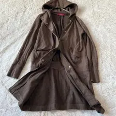 フェリシモ　ロングパーカーフード付　ジップアップ　ウエスト切替　カジュアル　L