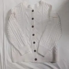 ケーブル編みカーディガン アイボリー
