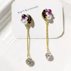 P-77　ハンドメイド☆ビジューピアス／イヤリング