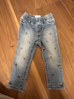 GAP ミニーちゃん花柄刺繍デニムパンツ  2y