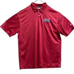 ナイキ　メンズポロシャツ　赤　XL　ゴルフウェア　スポーツ　夏　古着【3701】