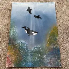 海洋生物 スプレーアート 絵画