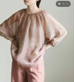 【美品】select MOCA 2WAYシアーブラウス シアー　ピンクのサムネイル