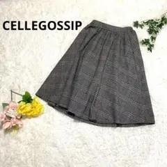 CELLEGOSSIPチェック柄 フレアスカート 裏地付き ハイウエスト