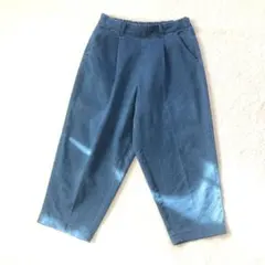 【ハートマーケット】ワイド タックパンツ ゆったりワイド(FREE)デニムブルー