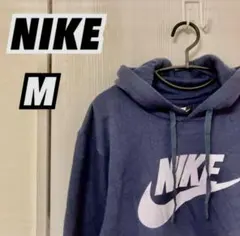 8 NIKE ナイキ　パーカー　M ゆるだぼ　裏起毛　厚め　ネイビー　紺　ロゴ
