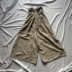 SRIC ベージュ ワイドパンツ オールインワン リネン混 平成ギャルY2k