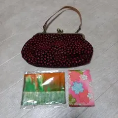 ハンドメイドがま口バッグと和風小物セット