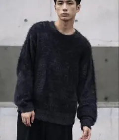 WYM FEATHER SMOOTH MELANGE KNIT チャコール　S